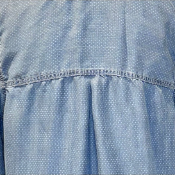 💥 BARBOUR sailboat poplin luxury chambray shirt women’s size medium 8 - Picture 7 of 17